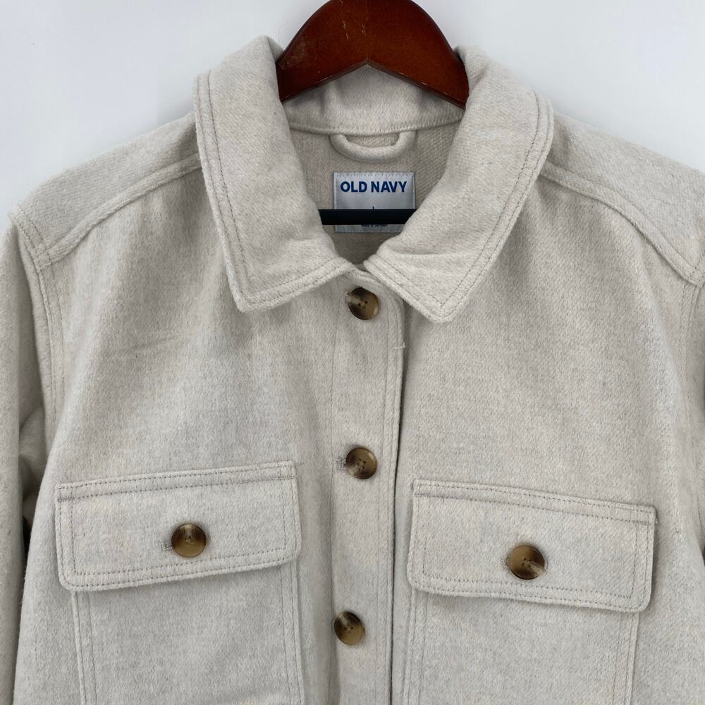 Off White Soft Brushed Shacket With Pockets Old N… - image 7